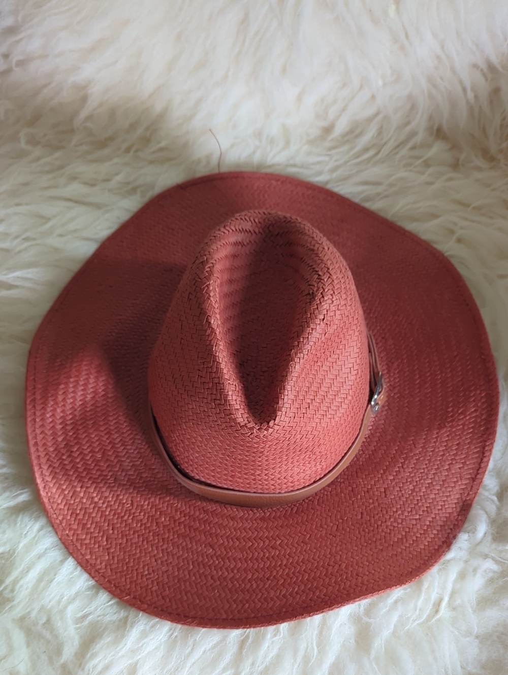Free People - Straw Western Fedora Hat - Faded Red - Picture 3 of 6
